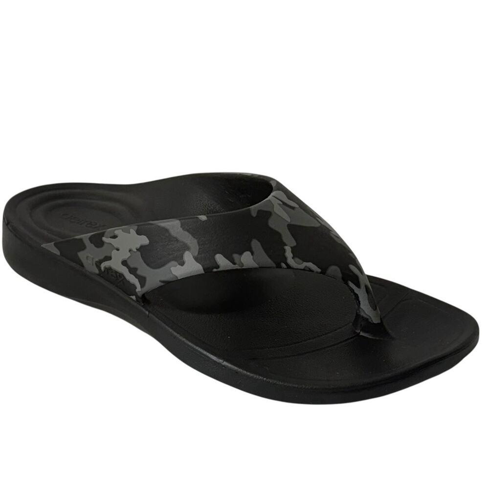 Aetrex Slide Sandals Men Charcoal Camu Synthetic Comfort Orthopedic SZ/8